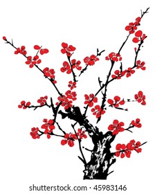 Vector of Ancient Traditional Artistic Plum Blossom Pattern