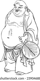 Vector of Ancient Traditional Chinese Artistic Pattern of Buddist arhat