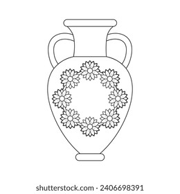 Página de color Vector Ancient Vase