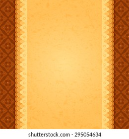 vector ancient vertical background with east ornament and texture of paper