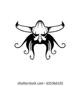 Vector ancient viking head logo. Man head logotype