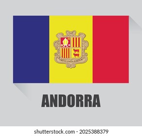 Vector Andorra flag, Andorra  National flag illustration, Andorra flag, Patriotic symbol