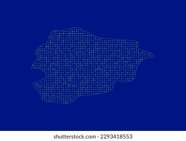 Vector Andorra map for technology or innovation or it concepts. Minimalist country border filled with 1s and 0s. File is suitable for digital editing and prints of all sizes.