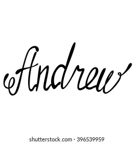 Vector Andrew name lettering