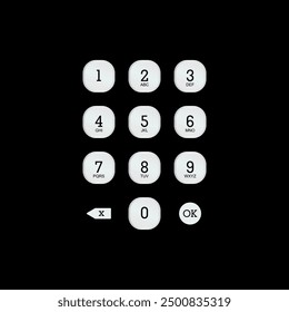 Vector: Android PIN Lock Screen Board: Black and White