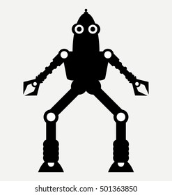 vector android robot, vector robot silhouette 