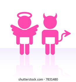 Vector angel and devil.