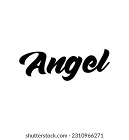 Vector Angel lettering isolated on white background. Beautiful hand drawn calligraphy illustration for typography and textile.