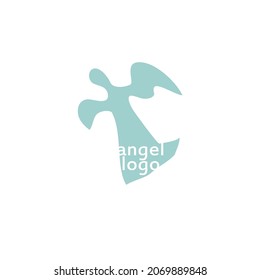 VECTOR angel logo or illustration. Flat image of an angel. For companies and their designs.