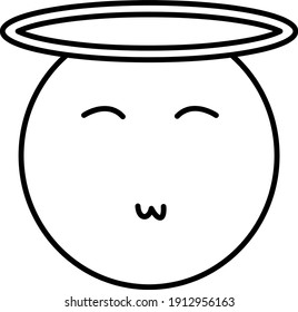 Diseño de icono de contorno de ángel vectorial

