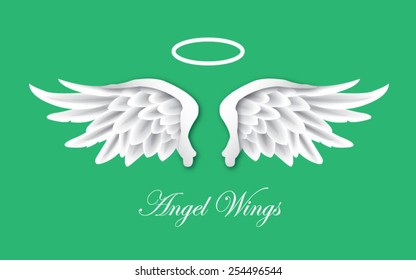 vector angel wings and halo