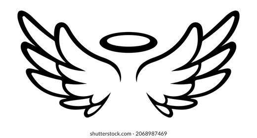 1,008 Black and white cartoon angels with halo Images, Stock Photos ...