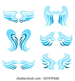 Vector angel wings set