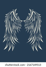 Vector angel wings for tattoo design