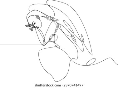 
vector angel woman line art