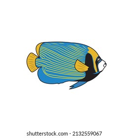 Vector de peces angulares de color azul.