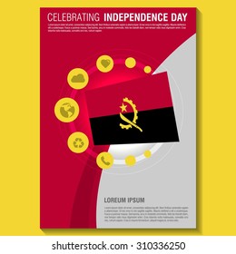 Vector Angola Independence Day Flyer template. Creative Brochure Title Page. National Day Leaflet design element. vector illustration