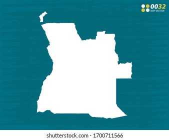 Mapa del vector de Angola sobre fondo oscuro.