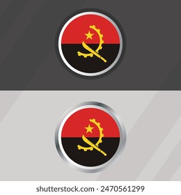Vector Angola Round Flag Template