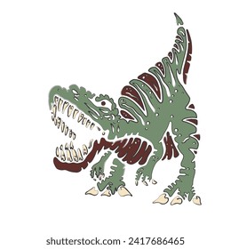 Vector of Angrosaurus. Jurassic Art. Vintage Sketches. 