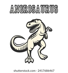 Vector of Angrosaurus. Jurassic Art. Vintage Sketches. 