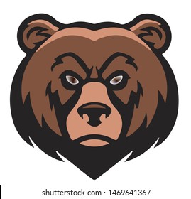 vector of angry bear head mascot