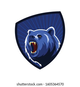Vector of angry bear illustration for logo