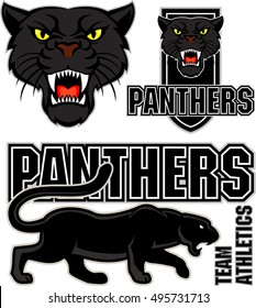 Vector Angry Black Panther Face Sport Emblem