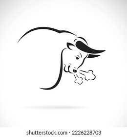 Vector of angry bull design on white background. Wild Animals. Easy editable layered vector illustration.