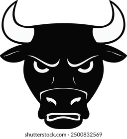 vector of a angry bull design silhouette vector