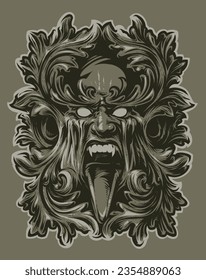 Vector angry Celtic Green Man
