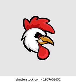 Vector angry chicken logo for Restauran or characters cartoons 