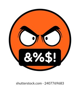 Vector Angry Cursing Emoji Illustration