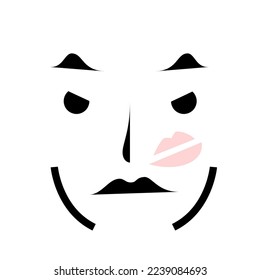 Vector angry cute girl in unmatched style