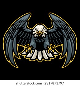 Vector Of Angry Eagle Mascot Design