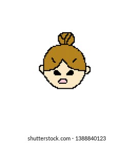 vector Angry emoji concept in pixel art
