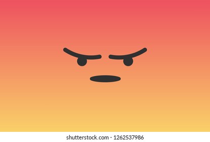Vector Angry Emoji with Gradient Background. 