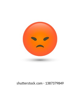 Vector angry emoticon icon in trendy flat style isolated on white background. Smile for your web site design, logo, app, UI. Vector illustration, 10 EPS