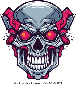vector of angry esport skull mascot logo