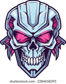 vector of angry esport skull mascot logo