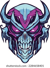 vector of angry esport skull mascot logo