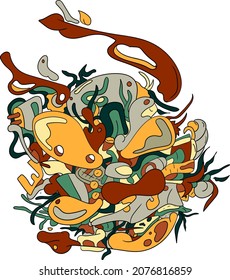 vector angry face doodle for t-shirt design needs, product design, or merchandise and can also be used for background needs