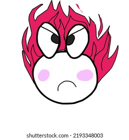 Vector angry face flame fire
