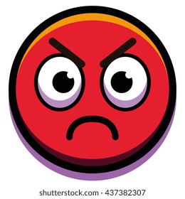 Vector Angry Face Isolated On White Background