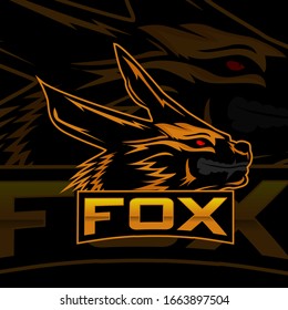 vector angry fox with style mascot