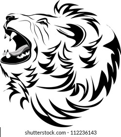 vector angry lion