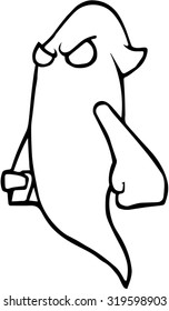 A vector of an angry looking ghost