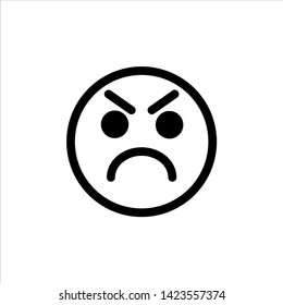 Vector Angry Mad Emoticon Outline Web Stock Vector (Royalty Free ...