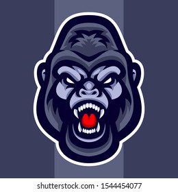 Vector of angry mascot gorilla head