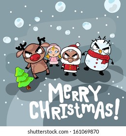 Vector Angry Merry Christmas